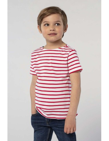 SOL-01400-Kids Round Neck Striped T-Shirt Miles
